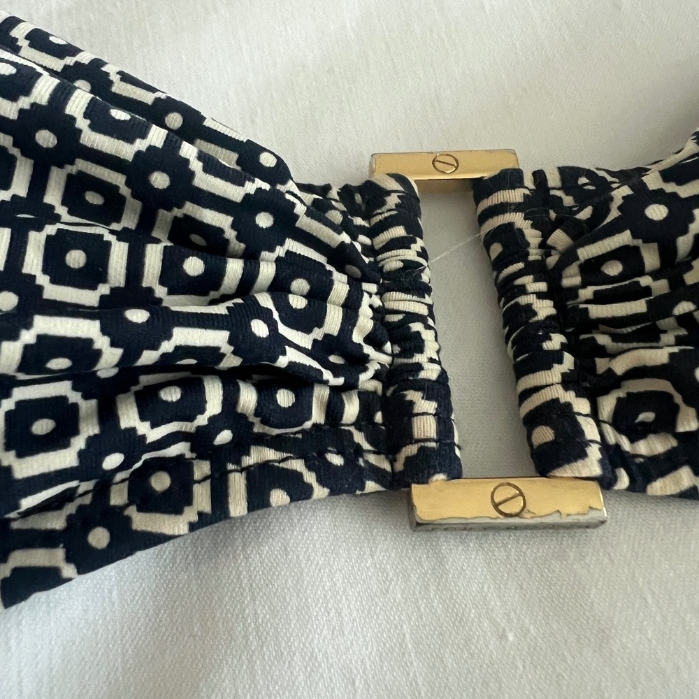 TORY BURCH top bandeau bikini top size M Navy & white - Picture 4 of 9